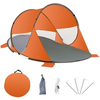 Duhome Strandmuschel Pop Up, Strandzelt für 1-3 Personen Tragbar Beach Zelt mit UV-Schutz Einfacher Aufbau für Strand Camping Garten, Orange