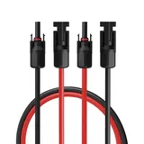 35Fahrenheit Solarkabel Set H1Z2Z2-K 6mm2 | 2x10m Verlängerungskabel inkl. Solarstecker | Photovoltaik Kabel beidseitig rot/schwarz mit Stecker für PV Solaranlage | UV- & Witterungsbeständig