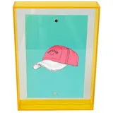 Queence Neon-Gelb Bilderrahmen mit Magnetbefestigung und Switchfunktion als Hoch- oder Querformat 13,5x18,5 cm / 18,5x13,5 cm Neonrahmen aus 3 mm Acrylglas Designerrahmen (Gelb, 13,5x18,5 cm)