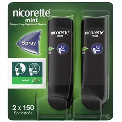 nicorette mint Spray mit Nikotin, Verbindung mit Tracking-App mögl.