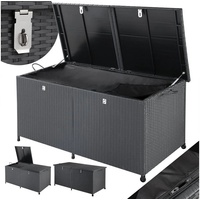 Casaria Auflagenbox (1 St), Poly Rattan XXL 150 x 77 x 73cm Rollbar Garten Gartenbox Kissenbox schwarz