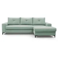 DomoHome Ecksofa, Türkis, Textil, Rechteckig, 251x165 cm, Wohnzimmer, Sofas & Couches, Wohnlandschaften, Ecksofas
