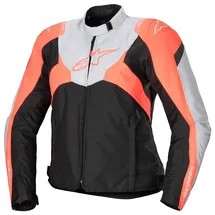 Alpinestars Stella T-Jaws V4 Textiljacke Schwarz/Grau/Fluo Coral XL