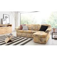 Ecksofa DOMO COLLECTION "Pegnitz L-Form" Sofas Gr. B/H/T: 238cm x 82cm x 141cm, Luxus-Microfaser, Recamiere rechts, mit Bettfunktion, beige wahlweise mit Bettfunktion