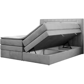 m-punkt Boxspringbett KUBA KING mit Bettkasten 180 x 200 cm Webstoff Schwarz