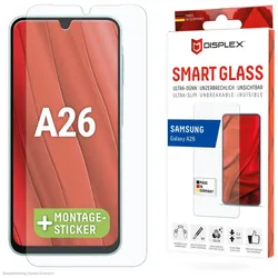 DISPLEX Smart Glasschutzfolie für Samsung Galaxy A26 ultra-dünn, Anti-Fingerprint Coating, Kratzer-resistent