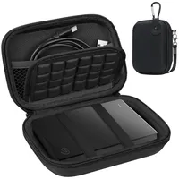 Lacdo Externe Festplattentasche Schutzhülle für Seagate Portable/One Touch, WD Elements/My Passport, Toshiba Canvio Basics/Flex Portable Externe Festplatte HDD Hülle 1TB 2TB 4TB 5TB 6TB, Schwarz
