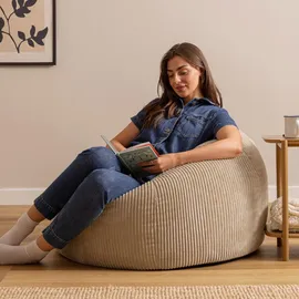 I.C.O.N. Icon Sitzsack Beige, Sitzsack Erwachsene mit Füllung, Bean Bag, Cord Sessel, Lounge Sessel, Lounge Stuhl, Schlafzimmer, Wohnzimmer, Wohnzimmer Möbel