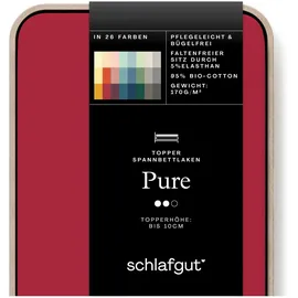 schlafgut Pure Topper Baumwolle 120 x 200 - 130 x 220 cm red deep
