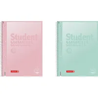 Brunnen Collegeblöcke Student Pastell Lineatur 27 liniert DIN A4 Innen- und Außenrand, 5 Blöcke