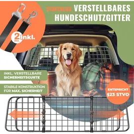 Lovpet LovPet® Hundegitter Auto, Autoschutzgitter Trenngitter Universal, verstellbare Breite, Kofferraum Autogitter Maße 30 x 91-153 cm ... - Schwarz