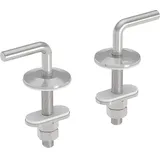 Geberit Scharnier-Set 598051000 Befestigung von unten, Edelstahl, für WC-Sitz