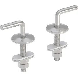 Geberit Scharnier-Set 598051000 Befestigung von unten, Edelstahl, für WC-Sitz