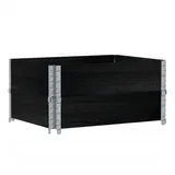 vidaXL Paletten-Aufsatzrahmen 2 Stk. Schwarz Massivholz Kiefer vidaXL 380707