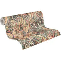 A.S. Création Stories of Life Vliestapete Blumen (Braun-Rot-Schwarz, Floral, 10,05 x 0,53 m)