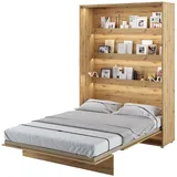 MEBLINI Schrankbett Bed Concept - Wandbett mit Lattenrost - Klappbett mit Schrank - Wandklappbett - Murphy Bed - Bettschrank - BC-01-140x200cm Vertikal - Artisan Eiche mit Matratze