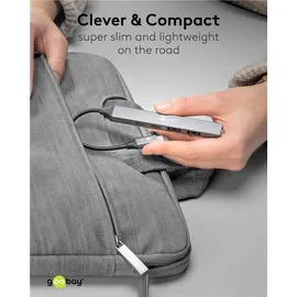 goobay Slim 5-Port USB-Hub, USB-CTM auf USB-CTM/USB-A, 5 Gbits