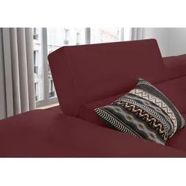 W.Schillig Ecksofa »piedroo, Designsofa mit tollem Sitzkomfort, L-Form«, Kopfteilverstellung, wahlweise mit Sitztiefenverstellung, Breite 303cm rot