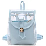 YOSOOLL Transparenter Rucksack, wasserdichter Rucksack, transparente Tasche, Damen-Rucksack, blau