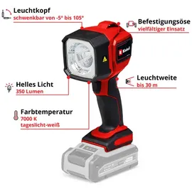 Einhell Akku-Lampe Kunststoff rot/schwarz/weiß ohne Akku