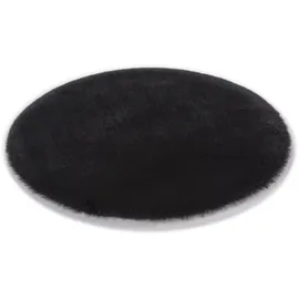 Astra Teppich ASTRA "Elda", schwarz, H:13mm Ø:35cm, Kunstfaser, Teppiche, Teppich, runde Dekofelle im 4 er Set, kuschelweich, Wohnzimmer, Kinderzimmer