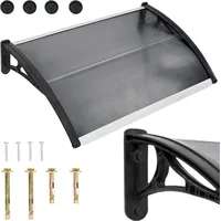 vidaXL Türvordach 100 x 80 cm grau/transparent