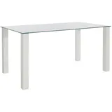 Mid.you Esstisch Norma, Weiß, Glas, Holzwerkstoff, eckig, 160x76x90 cm, gastro- und objekttauglich, Esszimmer, Tische, Esstische, Glastische