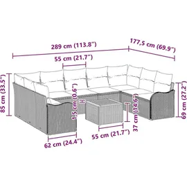vidaXL Garten-Sofa-Set 10-tlg. beige