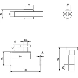 Villeroy & Boch Elements Striking 135x45x93mm, ohne Deckel, chrom