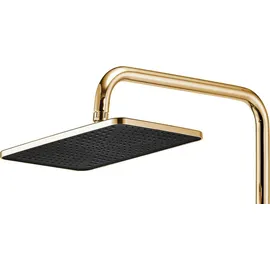 REA Duschgarnitur mit Thermostat ROB Gold Duschset Duscharmatur mit Duschkopf und Kopfbrause aus Messing für Badezimmer (Gold)