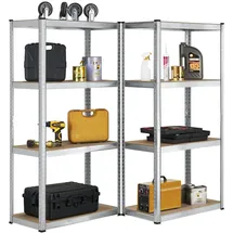 Juskys Lagerregal Easy 2er Set - Schwerlastregal 160x80x40 cm 8 Böden | 640 kg verzinkt