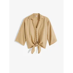 bonprix Leinen-Bluse, beige, 54, Leinen