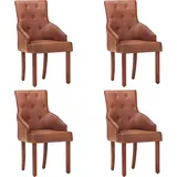 vidaXL Esszimmerstuhl Leder braun 4er Set