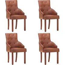 vidaXL Esszimmerstuhl Leder braun 4er Set