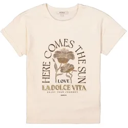 Garcia T-Shirt Washed-Optik Damen beige/weiß M - Größe:M