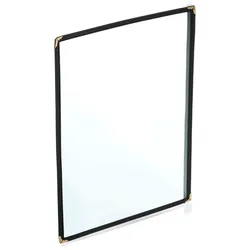 WAS Germany 50x Speisekartenmappe A4, Transparente Doppelhülle mit schwarzem Rand, PVC