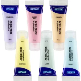 Stylex Pastell Acrylfarben 6 St. 75 ml Blau