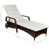 vidaXL Sonnenliege 66 x 198 x 30-98 cm Braun