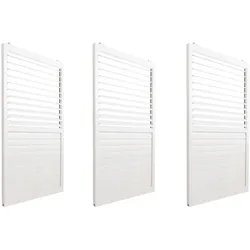 Mendler 3er-Set Aluminium Schiebetür für Pergola HWC-L46, Terrassenüberdachung, Lamellenpaneel Modul, 206x272cm ~ weiß