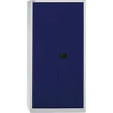 BISLEY Flügeltürenschrank Metall 91,4 x 195 cm Blau/Grau