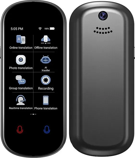 Rexsun Smart Voice Translator, Unterstützt Online-Übersetzung in 139 Sprachen und Offline-Übersetzung in 17 Sprachen, Z2 Graues Metallgehäuse