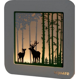 Weigla LED-Bild »Square - Wandbild Wald, Weihnachtsdeko«, (1 St.), mit Timerfunktion, weiß