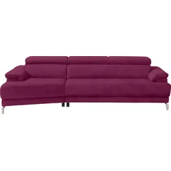 Ecksofa EGOITALIANO "Soul, extravagantes Designsofa, Megasofa, super bequem, tolle Details", pink (fuchsia), B:246cm H:99cm T:140cm, Sofas, mit Trapez-Abschlußelement, inkl verstellbarer Kopfteile