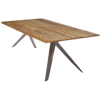 SIT Möbel Tisch 200 x 100 cm | Platte 35 mm Pinie natur | Metallgestell antiksilbern | B 200 x T 100 x H 74,5 cm | 15912-40 | Serie TABLES & CO