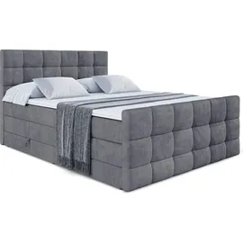 altdecor Boxspringbett APO-Z KING - 160 x 200 - H3/H4 - Dunkelgrau