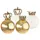 Brubaker Weihnachtskugel Set - King und Queen - 4 Premium Baumkugeln aus Glas - Gold und Glitzer mit Kronen - Christbaumschmuck König/Königin - Weihnachtsdeko Royal Duo