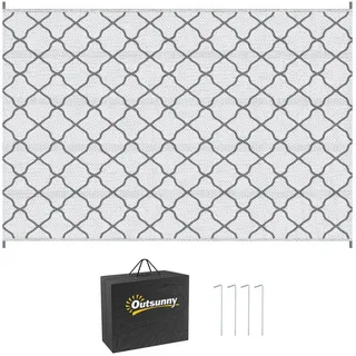 Outsunny Outdoor Teppich Wetterfest Outdoorteppich Carpet mit Netzmuster