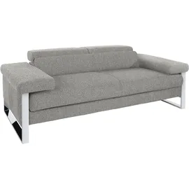 W.Schillig Couch Leder 2-Sitzer Grau