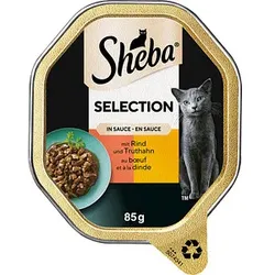 Sheba® Katzen-Nassfutter Selection in Sauce mit Rind und Truthahn 22x 85,0 g