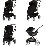 Chipolino 3 in 1 Kombikinderwagen Linea, Sportsitz, i-Size Babyschale, Babywanne schwarz